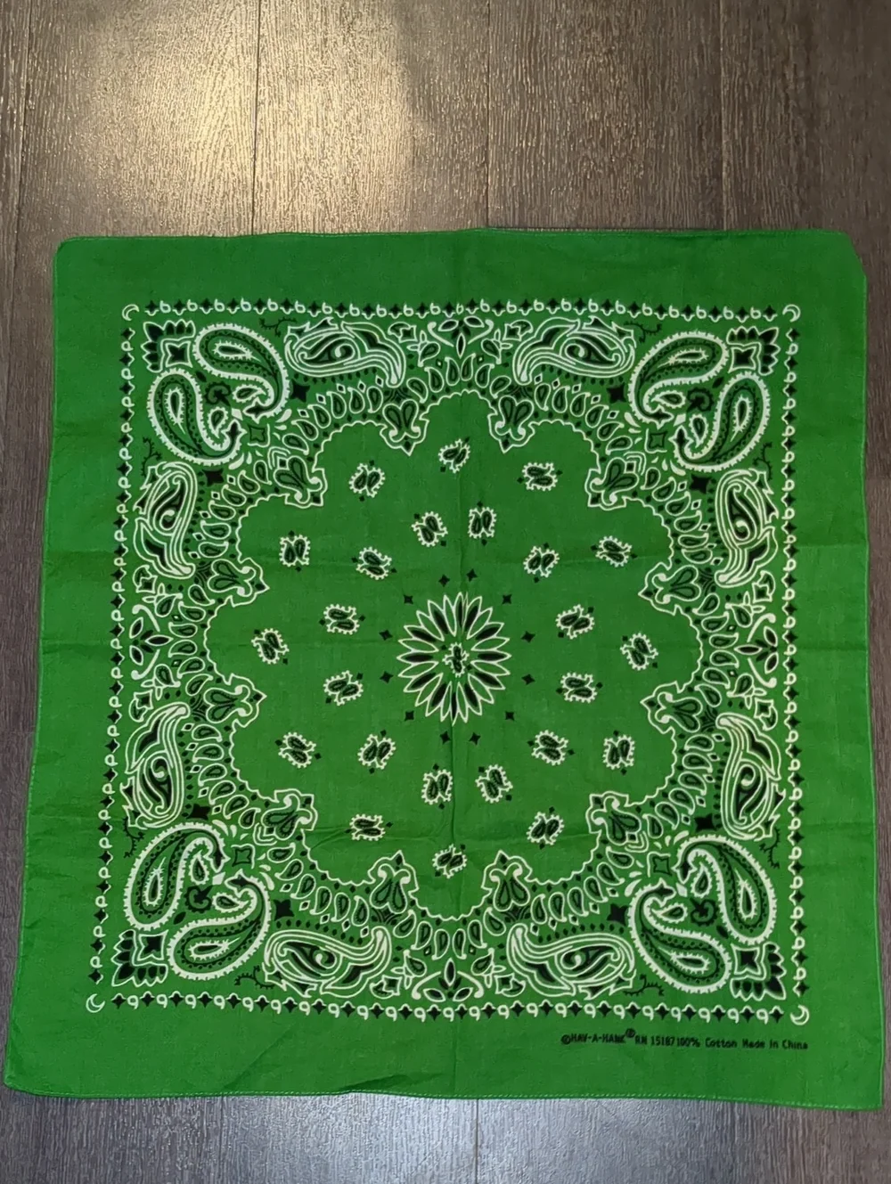 Vintage 70s Hav-A-Hank Green Bandana Scarf Western Rodeo Cowboy Feetival